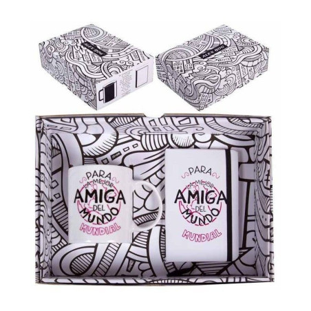 TAZA CON CUADERNILLO " LA MEJOR AMIGA "