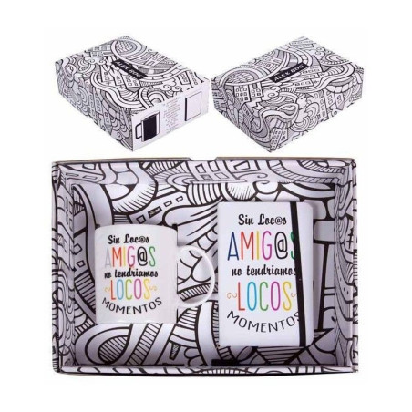 TAZA CON CUADERNILLO " AMIGOS "