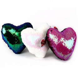 COJIN CORAZON DE LENTEJUELAS REVERSIBLES