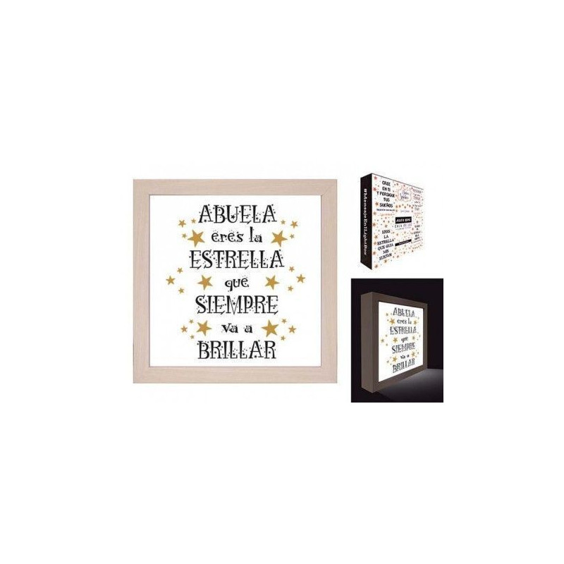 CUADRO MENSAJE CON LUZ " ABUELA "