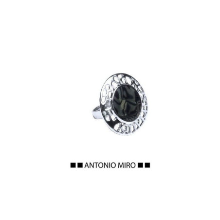 ANILLO AJUSTABLE CON PIEDRA NEGRA DE ANTONIO MIRO
