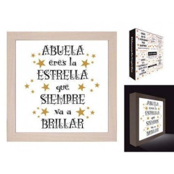 CUADRO MENSAJE CON LUZ " ABUELA "
