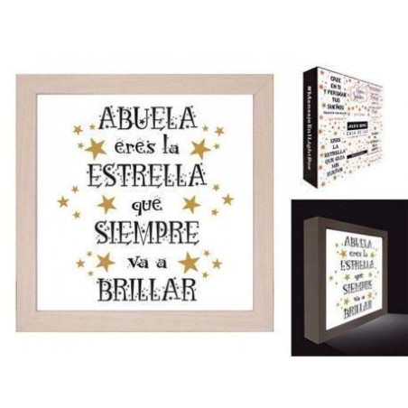 CUADRO MENSAJE CON LUZ " ABUELA "