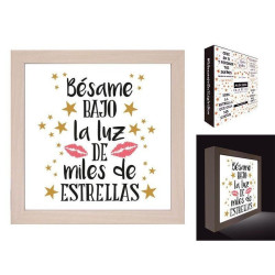 CUADRO MENSAJE CON LUZ " BESAME "