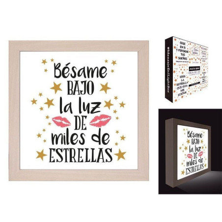 CUADRO MENSAJE CON LUZ " BESAME "