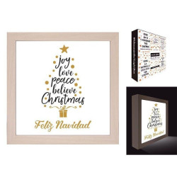 CUADRO MENSAJE CON LUZ " FELIZ NAVIDAD "
