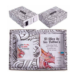 TAZA MANDALA CON LIBRO "EL LIBRO DE LOS TATTOO´S"